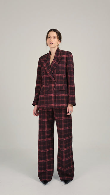 Alba Blazer Cuadro Rojos