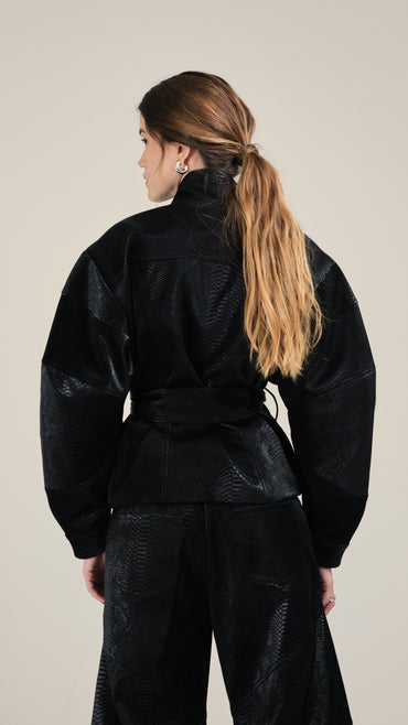 María Chaqueta Pitón Negro