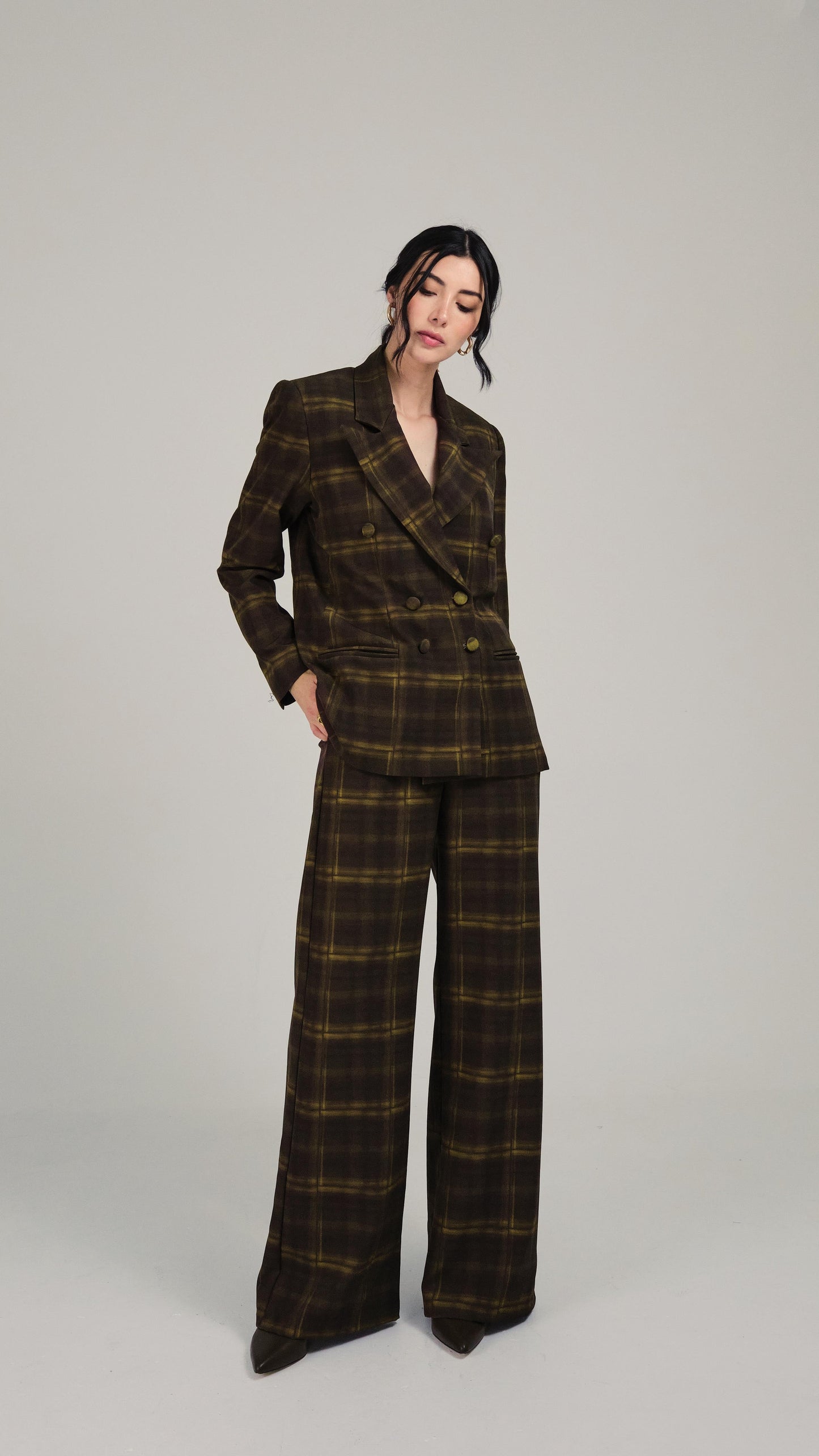 Alba Blazer Cuadros Verdes