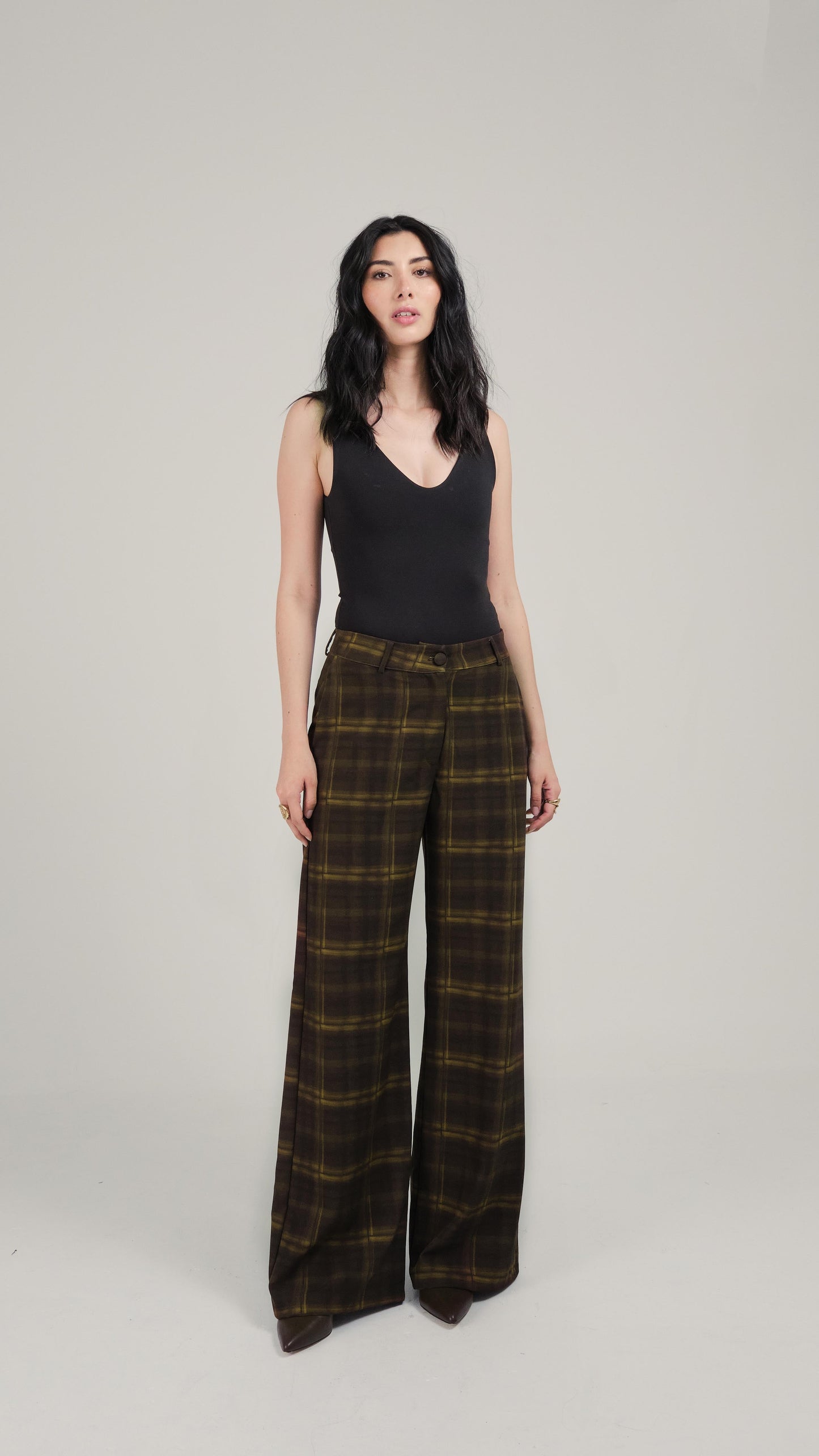 Alba Pantalón Cuadros Verdes