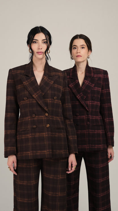 Alba Blazer Cuadro Rojos