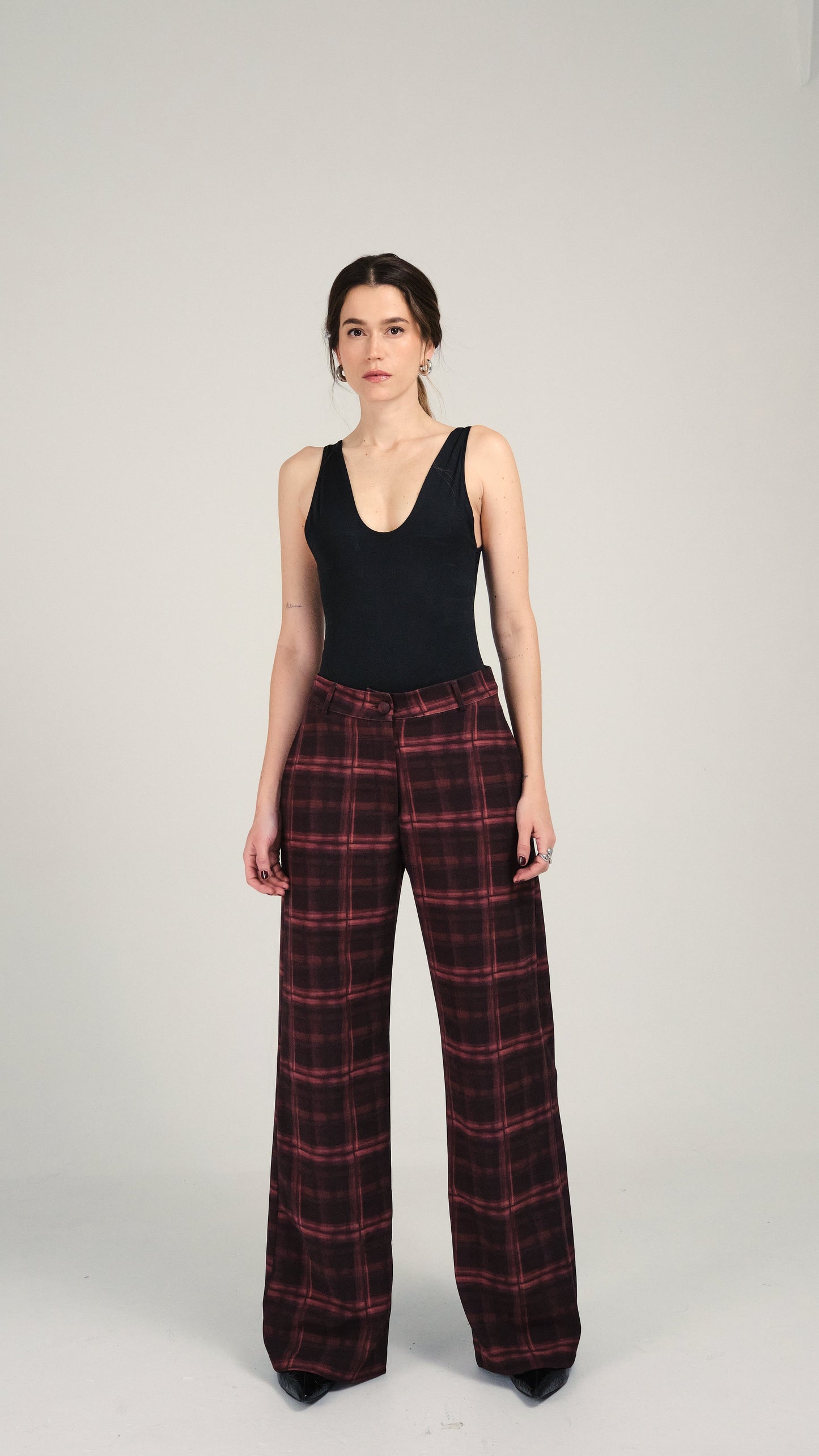 Alba Pantalón Cuadros Rojos