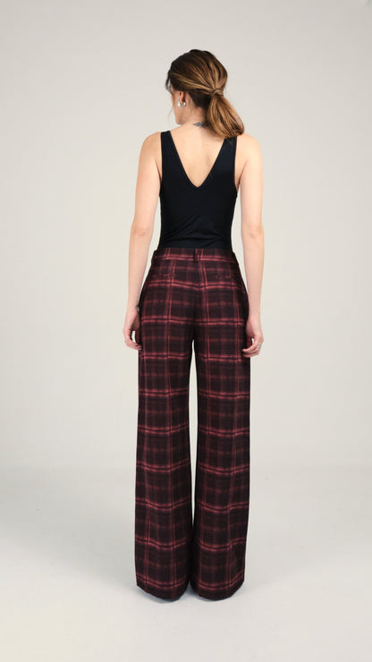 Alba Pantalón Cuadros Rojos