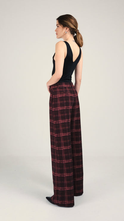 Alba Pantalón Cuadros Rojos