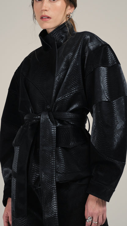 María Chaqueta Pitón Negro