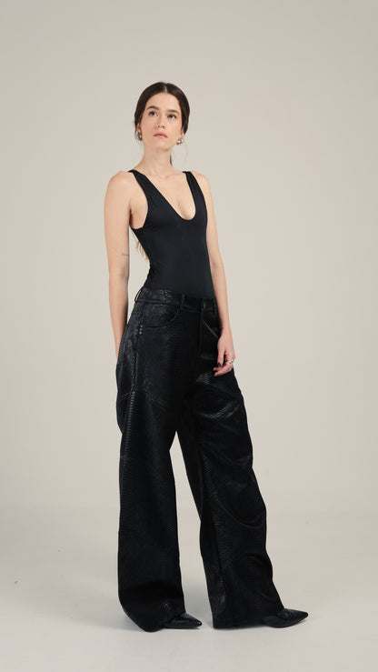 María Pantalón Pitón Negro