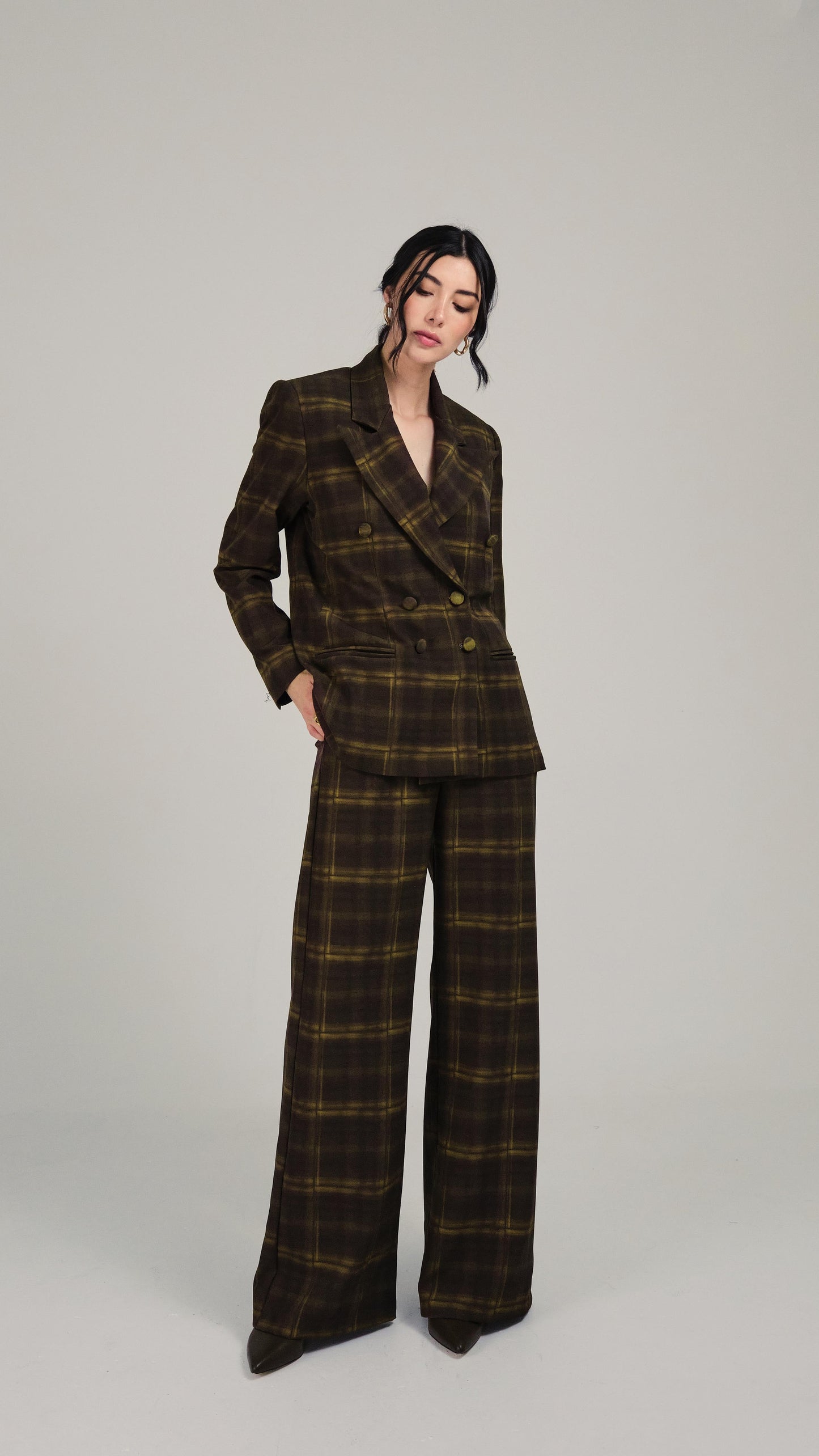 Alba Pantalón Cuadros Verdes