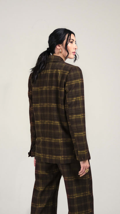 Alba Blazer Cuadros Verdes