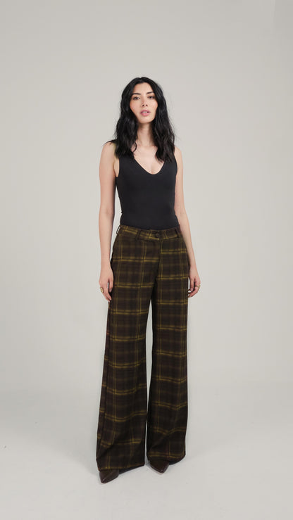 Alba Pantalón Cuadros Verdes