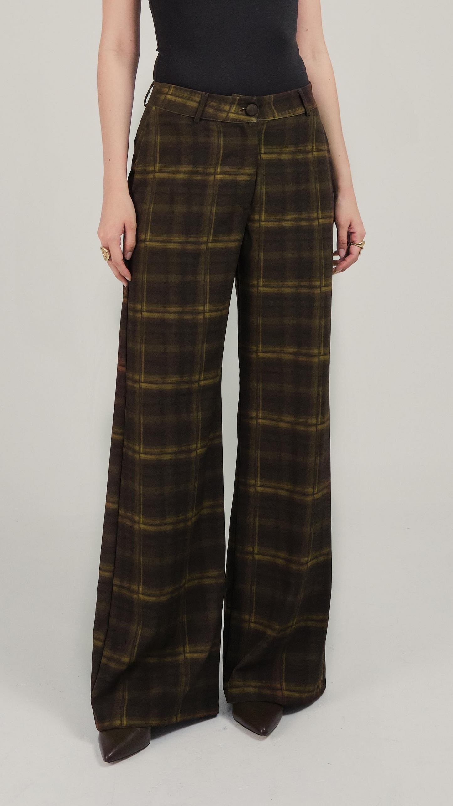 Alba Pantalón Cuadros Verdes