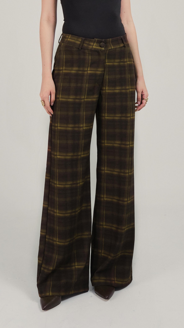 Alba Pantalón Cuadros Verdes