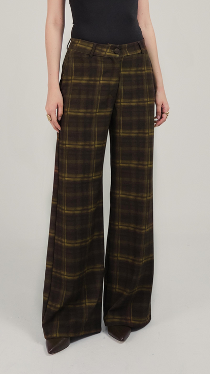 Alba Pantalón Cuadros Verdes