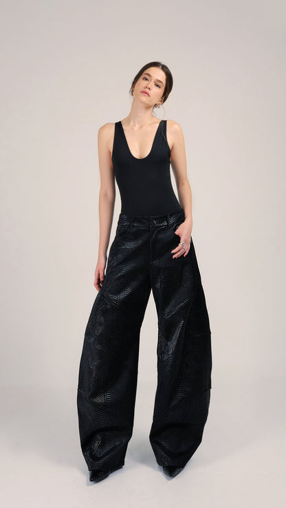 María Pantalón Pitón Negro