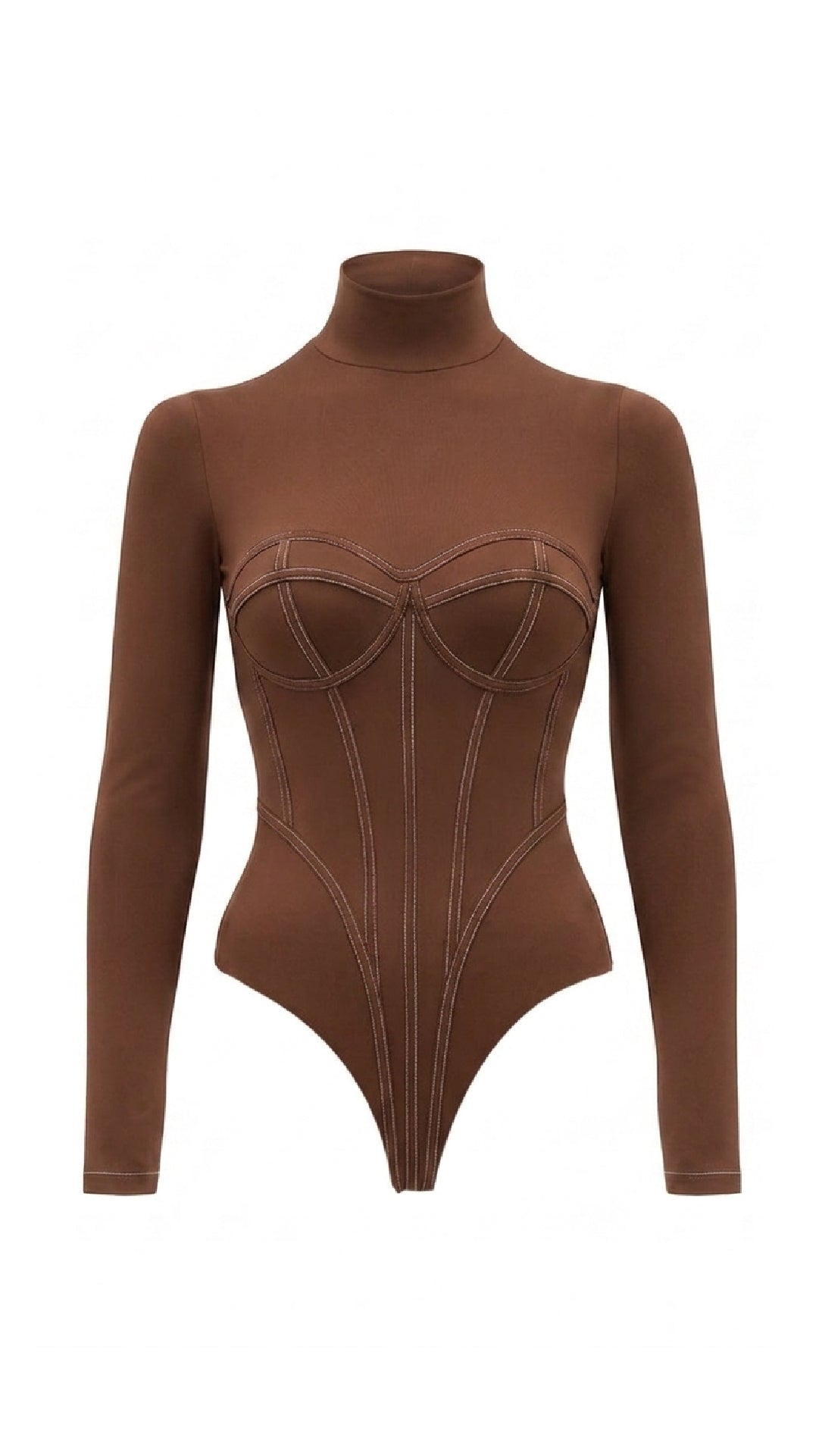 Carmen Body Cuello Alto Marrón