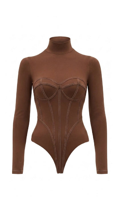 Carmen Body Cuello Alto Marrón