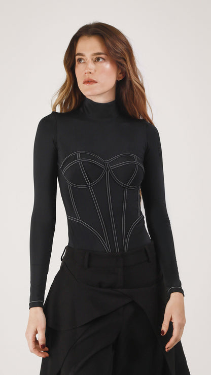 Carmen Body Cuello Alto Negro